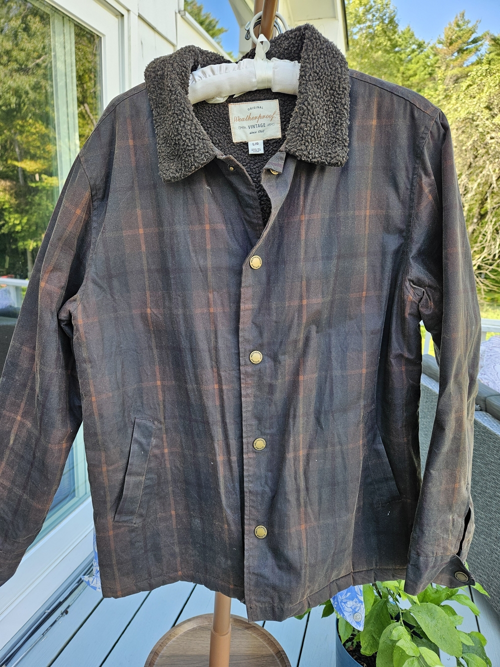 Weatherproof Brown Plaid Sherpa Collar Field Jacket
